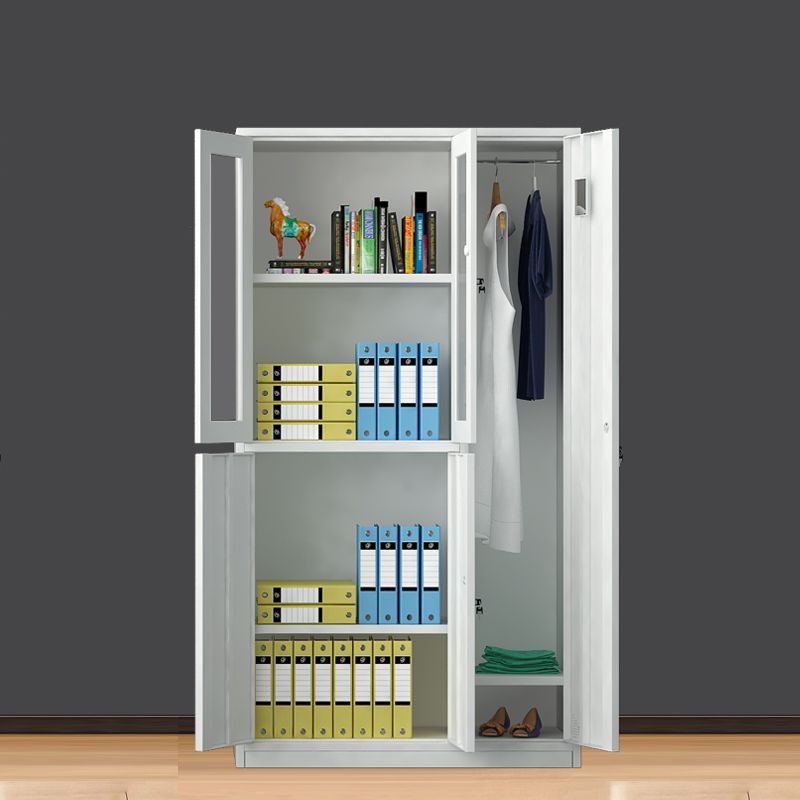 Metal Contemporary Indoor Cabinet Grey Hinged Door Storage Cabinet