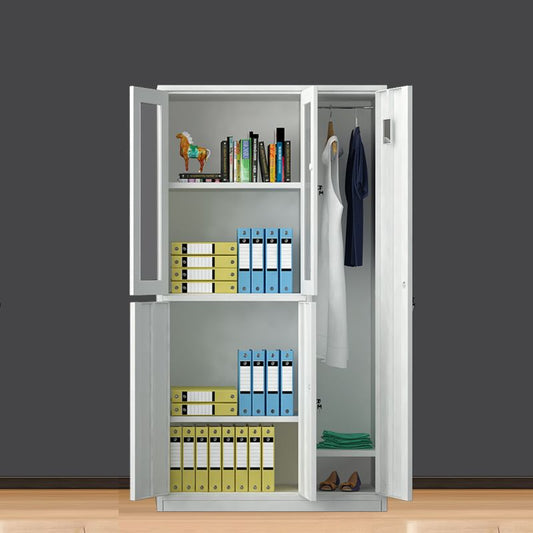 Metal Contemporary Indoor Cabinet Grey Hinged Door Storage Cabinet