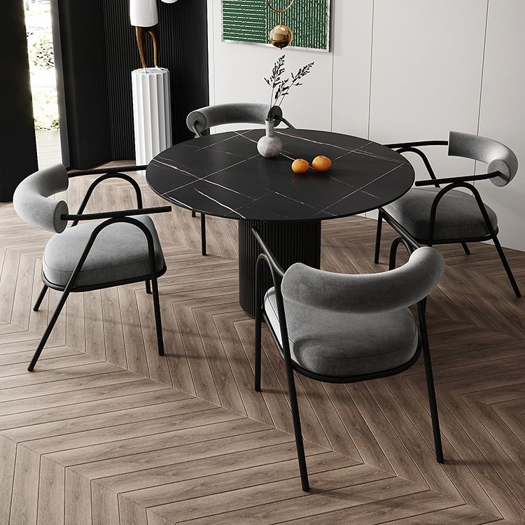 Modern 1/5 Pieces Dining Set Round Stone Dining Table for Dining Room Clearhalo 'Dining Room Sets' 'Dining Tables & Seating' 'dining_room_set' 'furn' 'furn_dining_room_set' 'Furniture' 'furniture_dining_room_set' 'Kitchen & Dining Furniture' 1200x1200_ce702be9-1ab1-40dd-92fe-1d28c80cfc75
