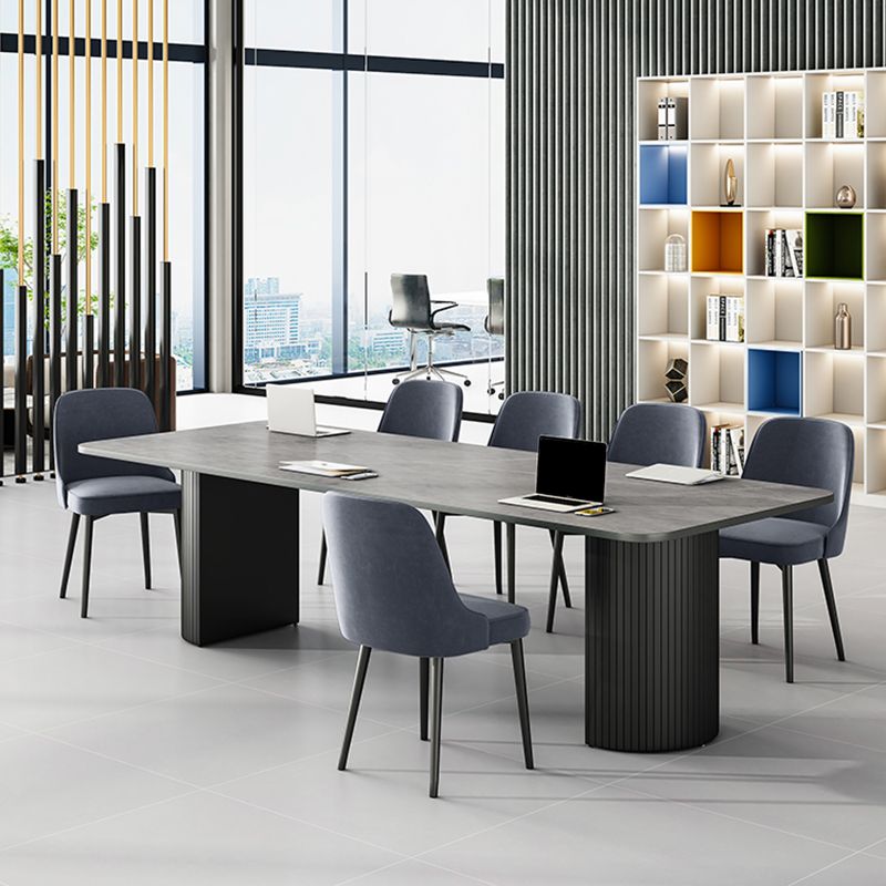 Bureau de tâches en pierre de style moderne Bureau de bureau de forme rectangulaire avec 2 jambes