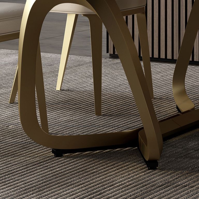 Luxury Sintered Stone Dining Set Rectangle 1/2/5/6/7 Pieces Dining Table with Chairs Clearhalo 'Dining Room Sets' 'Dining Tables & Seating' 'dining_room_set' 'furn' 'furn_dining_room_set' 'Furniture' 'furniture_dining_room_set' 'Kitchen & Dining Furniture' 1200x1200_ce707853-c0c8-4634-9b3b-ea901afab8c3