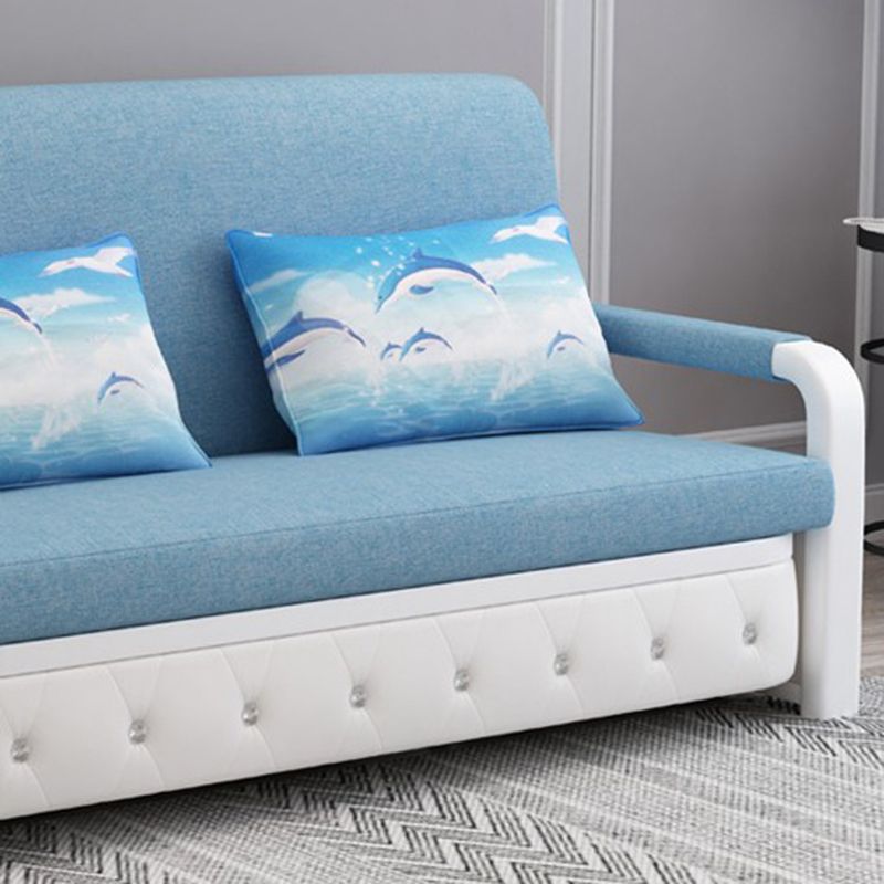 Linen Contemporary Square Arm Sofa Bed Foldable Sofa for Living Room Clearhalo 'furn' 'furn_sofas' 'Furniture' 'Living Room Furniture' 'Sofa' 'sofas' 1200x1200_ce7191af-89a3-4211-b3b7-8c7e72c61254