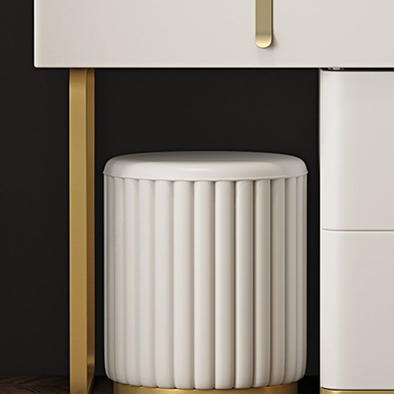 Glam Glass Top Vanity Dressing Table Set 3-Drawer Make-up Vanity Clearhalo 'Bedroom Furniture' 'furn' 'furn_makeup_vanities' 'Furniture' 'Makeup Vanities' 'makeup_vanities' 1200x1200_ce719a8f-3f61-4555-b8eb-a7d5d177882d