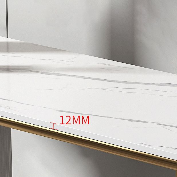 Mesa de consola de rectángulo de piedra 31.5 pulgadas de altura de acento de acento con estante