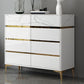 Cómoda de dormitorio Glam Stone, cómoda de almacenamiento de 16" de ancho en blanco con cajones