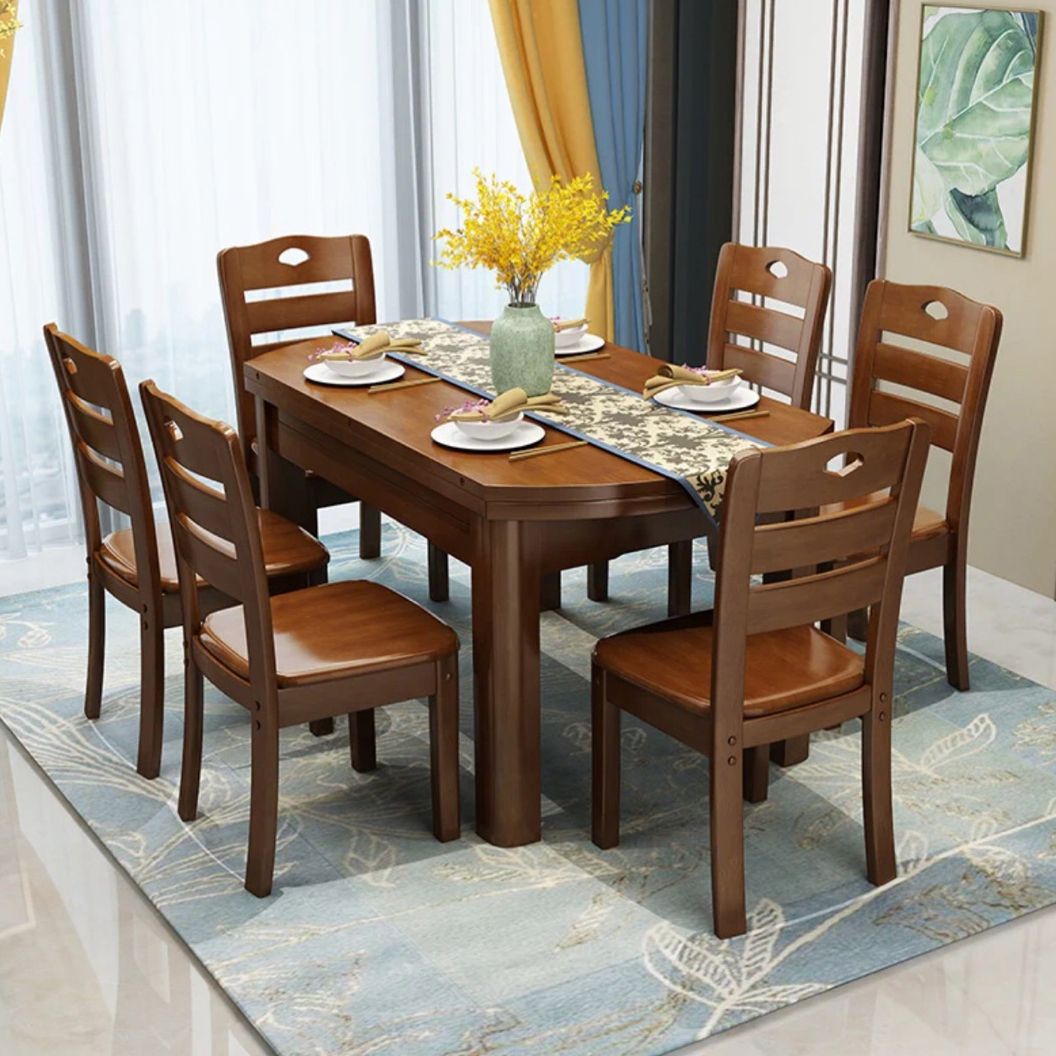 Standard Solid Wood Top Dining Set with 4 Dark Brown Wood Legs for Dining Furniture Clearhalo 'Dining Room Sets' 'Dining Tables & Seating' 'dining_room_set' 'furn' 'furn_dining_room_set' 'Furniture' 'furniture_dining_room_set' 'Kitchen & Dining Furniture' 'kitchen&dining_furn' 'kitchen' 1200x1200_ce7414d1-5ea4-4eda-9189-0f89715335bf