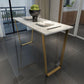 Glam Rectangle Faux Marble Pub Bar Table Indoor Metal Bar Dining Table with Sled Pedestal Clearhalo 'Bar Furniture' 'Bar Tables' 'bar_tables' 'furn' 'furn_bar_tables' 'Furniture' 'furniture_bar_tables' 'Kitchen & Dining Furniture' 1200x1200_ce7583b4-9f86-4870-8a33-fe34ffca0c12