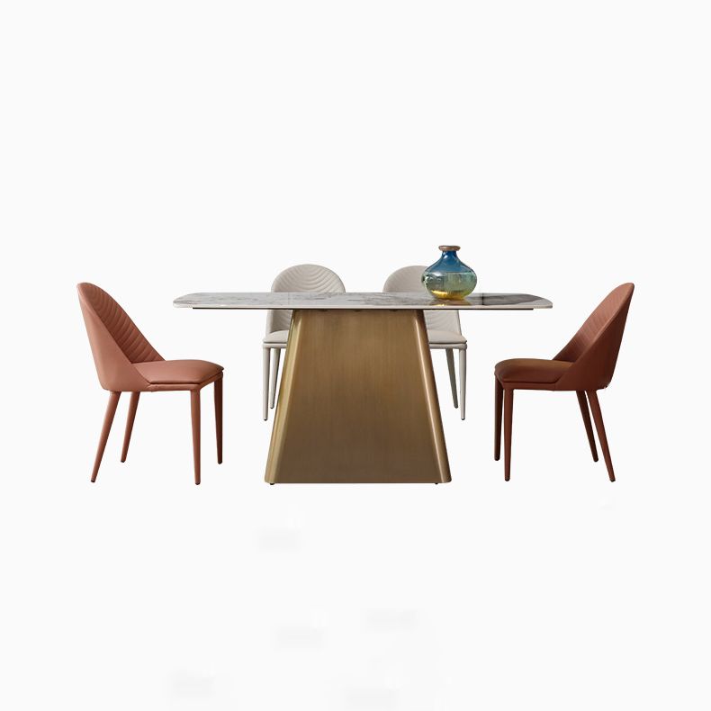 Nordic Glam Style Rectangle Sintered Stone Table Set 1/2/5/7 Pieces Dining Set Clearhalo 'Dining Room Sets' 'Dining Tables & Seating' 'dining_room_set' 'furn' 'furn_dining_room_set' 'Furniture' 'Kitchen & Dining Furniture' 1200x1200_ce75a269-cf10-449c-b70b-22cae711c1e3