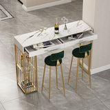 Tavolo da bar in pietra set rettangolo in stile glam 1/3 pezzi tavolo da pub set per interno
