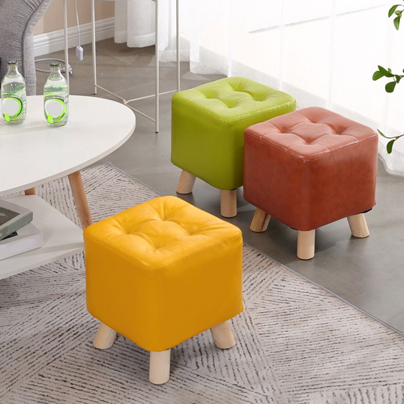 Water Resistant Pouf Tufted Whole Colored Square Faux Leather Pouf Stool Clearhalo 'furn' 'furn_ottomans_poufs' 'Furniture' 'Living Room Furniture' 'Ottomans & Poufs' 'ottomans_poufs' 1200x1200_ce773d82-7fd6-4c73-8b4a-50d2f2e4b6ff