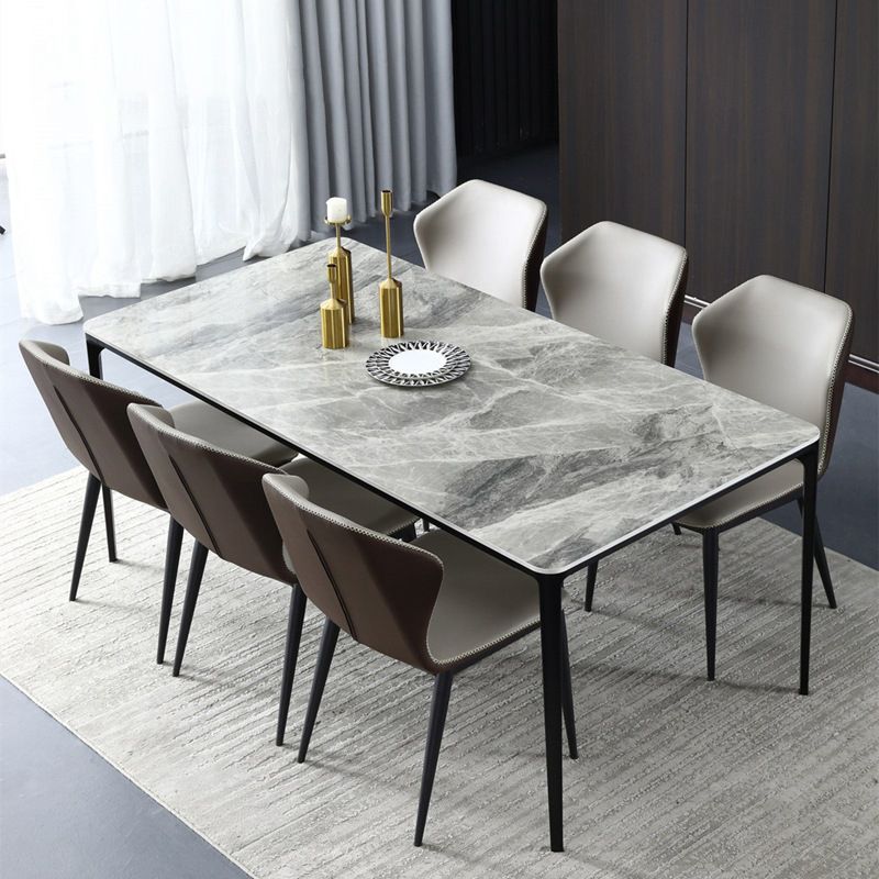 Set da pranzo moderno in pietra sinterizzata rettangolare Set da pranzo da 1/4/6/7/9 pezzi