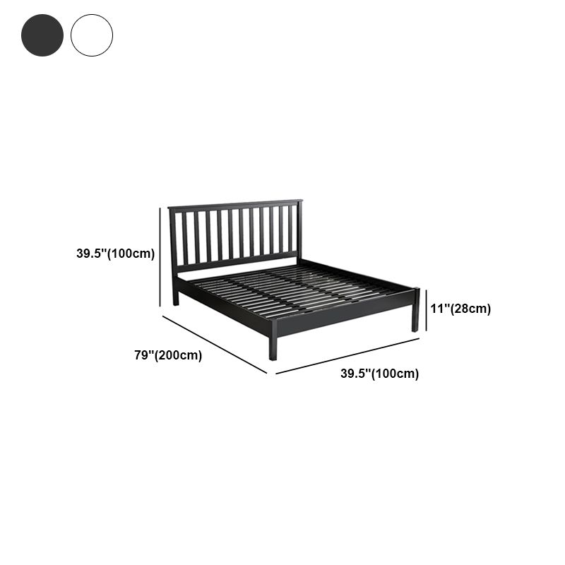 Lit à trame ouvert de couleur unie moderne avec tête de lit rectangulaire