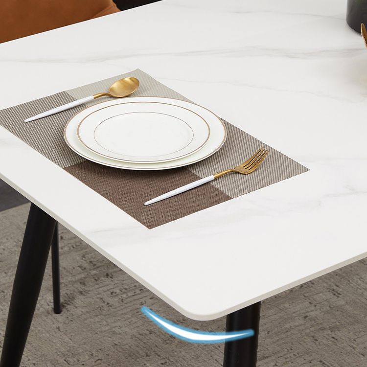 Modern Sintered Stone Black Dining Table Set with Rectangle Table and 4 Legs Base Home Dining Set Clearhalo 'Dining Room Sets' 'Dining Tables & Seating' 'dining_room_set' 'furn' 'furn_dining_room_set' 'Furniture' 'furniture_dining_room_set' 'Kitchen & Dining Furniture' 'kitchen&dining_furn' 'kitchen' 1200x1200_ce7cce05-0fb6-4e78-b974-4292773fc847