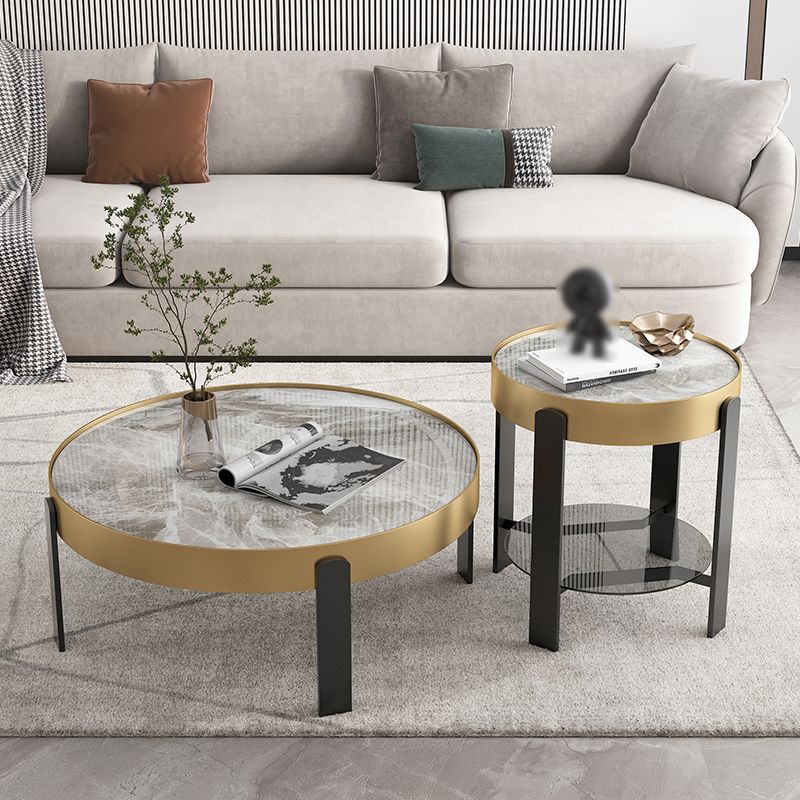 Contemporary Coffee Table Set 4 Legs Slate Coffee Cocktail Table Clearhalo 'Coffee & Accent Tables' 'Coffee Tables' 'coffee_tables' 'furn' 'furn_coffee_tables' 'Furniture' 'Living Room Furniture' 1200x1200_ce7cd987-7d8d-4e91-beb8-81182c4b5451