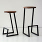 Modern Armless Bar Stool Indoor Round Seat Bar Chair with Metal Legs