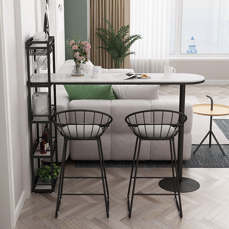 Living Room Double Pedestal Bar Wine Table Modern White Pub Height Dining Table Clearhalo 'Bar Furniture' 'Bar Tables' 'bar_tables' 'furn' 'furn_bar_tables' 'Furniture' 'furniture_bar_tables' 'Kitchen & Dining Furniture' 'kitchen&dining_furn' 'kitchen' 1200x1200_ce7f7c65-7c0b-42b8-b4d7-04d102fe6d5c