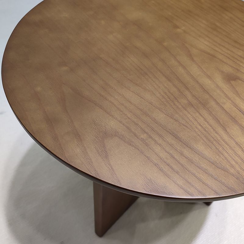 スカンジナビアの丸い木製の上部面表19.6インチの要約エンドテーブル