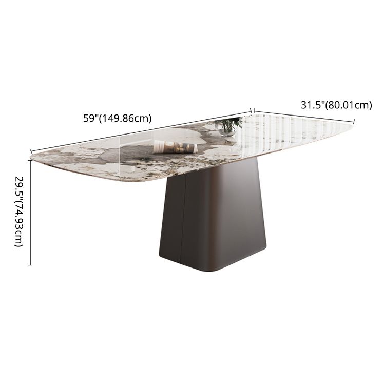 Modern Sintered Stone Table Set of 5/7 with Rectangle Table Dining Set with Orange PU Leather Chairs Clearhalo 'Dining Room Sets' 'Dining Tables & Seating' 'dining_room_set' 'furn' 'furn_dining_room_set' 'Furniture' 'furniture_dining_room_set' 'Kitchen & Dining Furniture' 'kitchen&dining_furn' 'kitchen' 1200x1200_ce827ad2-8222-455d-8662-b9b4adeaa37f