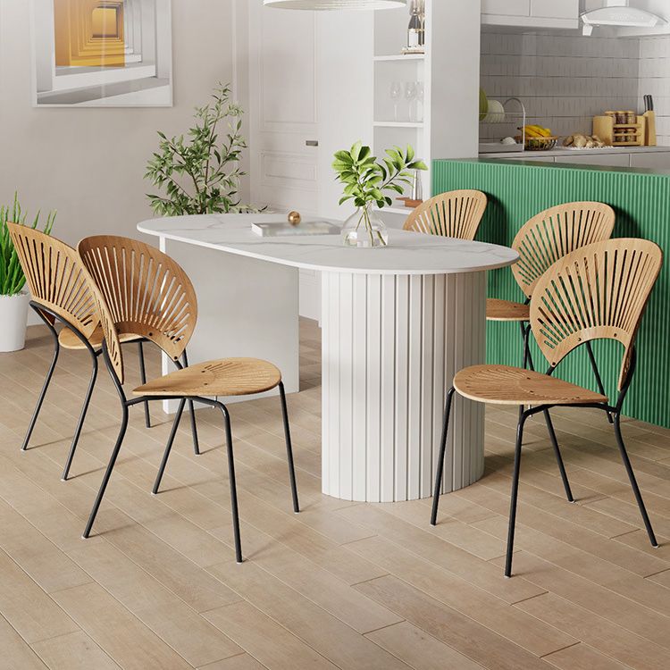 White Two Base Dining Table Modern White Stone Top Dining Table for Living Room Clearhalo 'Dining Tables & Seating' 'Dining Tables' 'dining_table' 'furn' 'furn_dining_table' 'Furniture' 'furniture_dining_table' 'Kitchen & Dining Furniture' 1200x1200_ce8298d6-7a87-462c-9a63-56cdf2d51afc