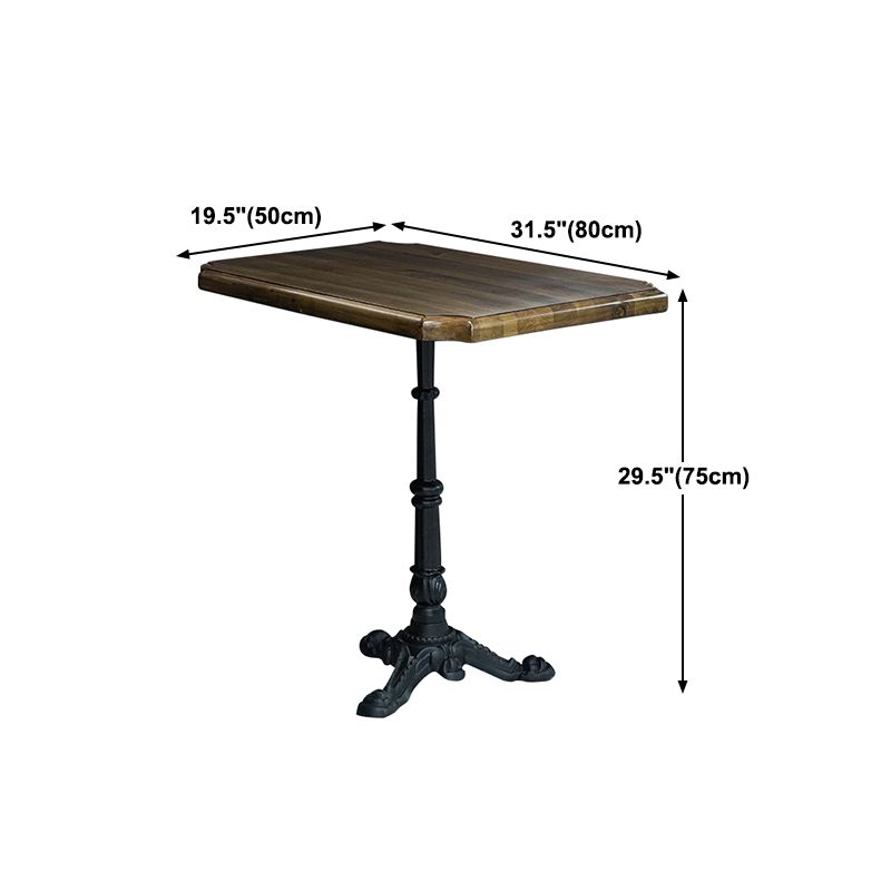 Industrial Kitchen Dining Table Solid Wood Table with Black Metal Pedestal Base Clearhalo ' dining_table' 'Dining Tables & Seating' 'Dining Tables' 'furn' 'furn_dining_table' 'Furniture' 'furniture_dining_table' 'Kitchen & Dining Furniture' 'kitchen&dining_furn' 'kitchen' 'kitchen_dining_table' 1200x1200_ce82e7af-1299-4dc3-a5e4-a44c030a6e63