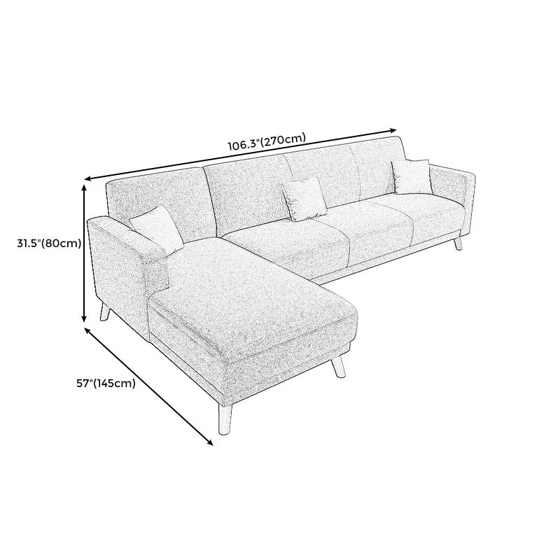 L-Shape Linen Blend Square Arm Sectional Wear-Resistant Slipcovered Sofa and Chaise Clearhalo 'furn' 'furn_sectionals' 'Furniture' 'furniture_sectionals' 'Living Room Furniture' 'Sectionals' 1200x1200_ce831f90-cd6f-4f4d-b802-a287ecab9091