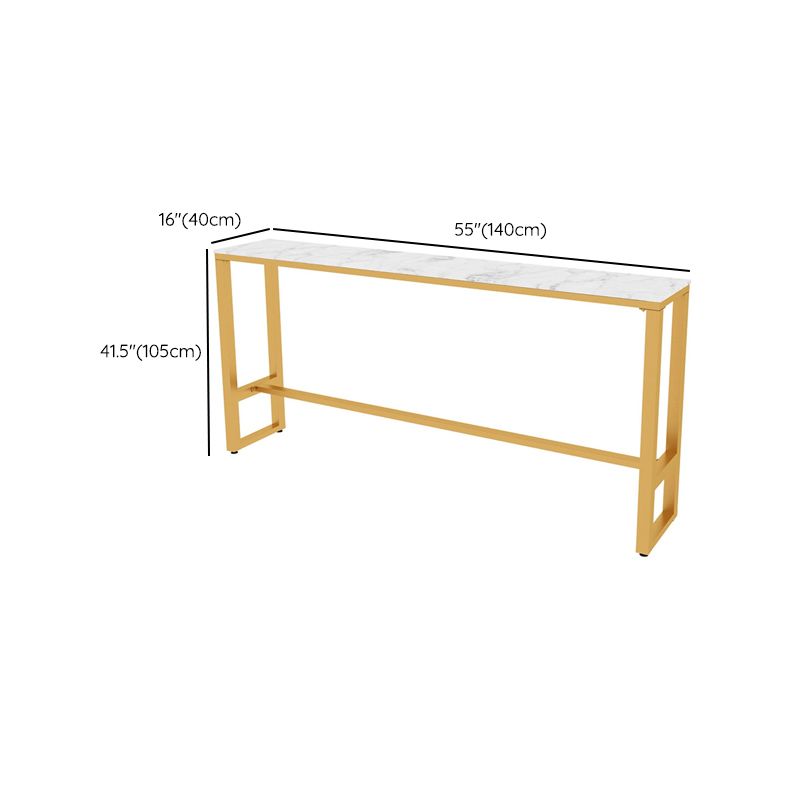 Rectangle Bar Dining Table Faux Marble Counter Height Dining Table
