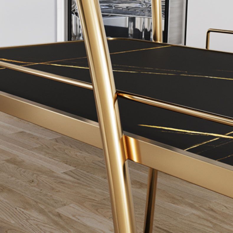 モダンなシンプルなオープンストレージキッチントロリー長方形のダイニングルーム準備テーブル