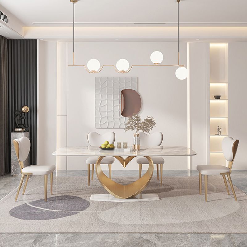 Luxury Sintered Stone Top Dining Set Rectangle 1/4/5/7/9 Pieces Dining Table with Chairs Clearhalo 'Dining Room Sets' 'Dining Tables & Seating' 'dining_room_set' 'furn' 'furn_dining_room_set' 'Furniture' 'furniture_dining_room_set' 'Kitchen & Dining Furniture' 1200x1200_ce89aea2-a48e-4900-bf87-38a2e124dc4a