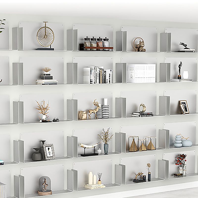 Closed Back Modern Style Bookcase Metal Wall Mounted Bookshelf for Home Office