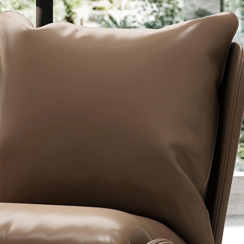 Chaise d'accent plipper contemporain, chaise d'accent en faux cuir avec coussins amovibles