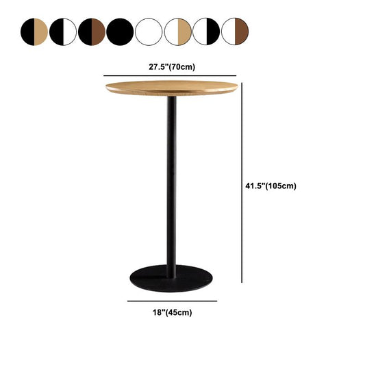 41.3"H Industrial Pedestal Pub Table Round Bistro Bar Solid Wood Table