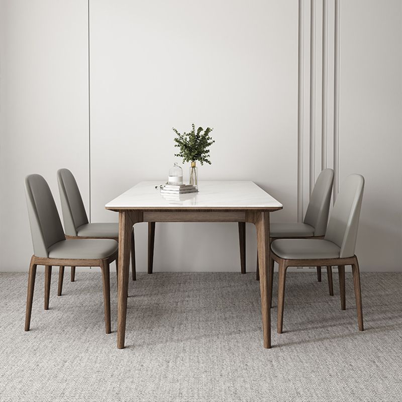 Contemporaneo 1/4/5/7 pezzi sala da pranzo set mobili rettangolo in pietra in bianco