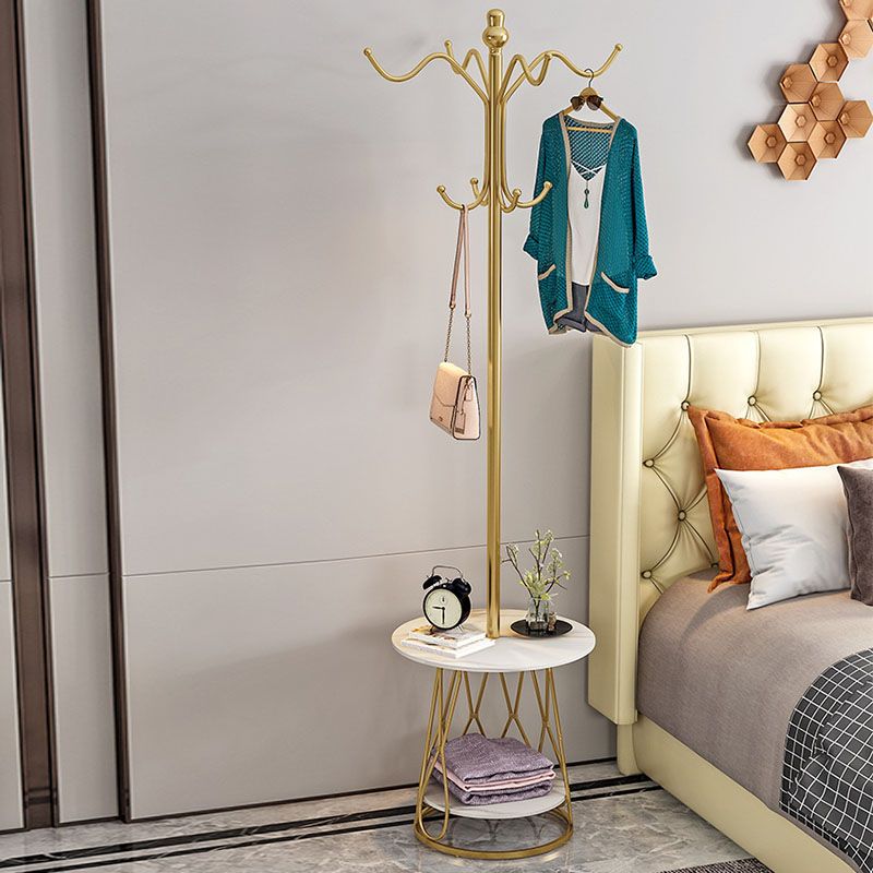 Rack de manteau d'entrée de luxe léger métal 8 crochets en manteau pour salon