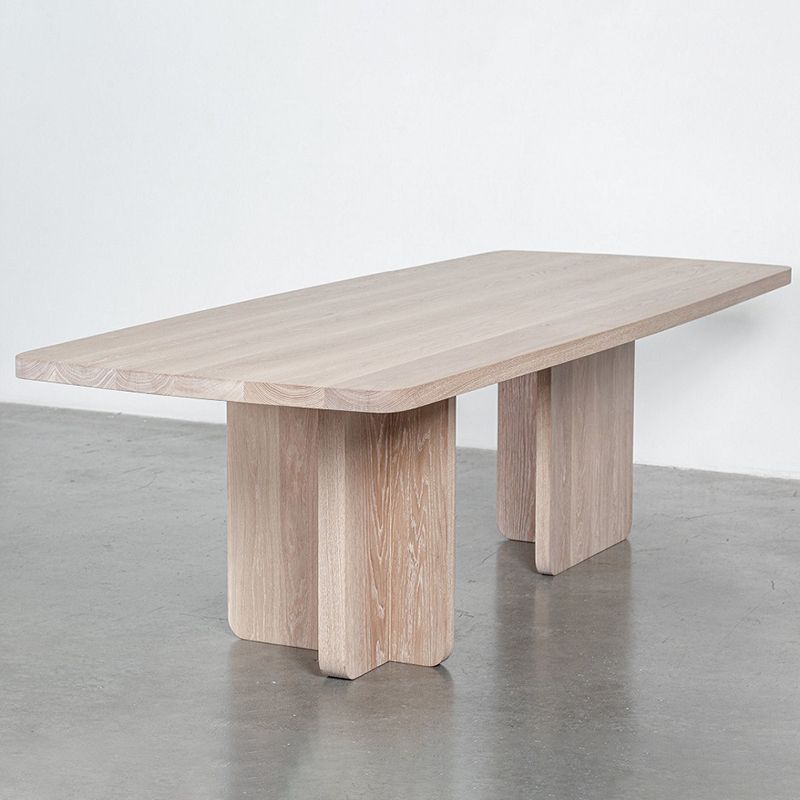Contemporary Rectangle Table Solid Wood Top Dining Table for Home Clearhalo ' dining_table' 'Dining Tables & Seating' 'Dining Tables' 'furn' 'furn_dining_table' 'Furniture' 'furniture_dining_table' 'Kitchen & Dining Furniture' 'kitchen&dining_furn' 'kitchen' 'kitchen_dining_table' 1200x1200_ce8b60ee-69b9-47a2-a5d6-ab33747c5911
