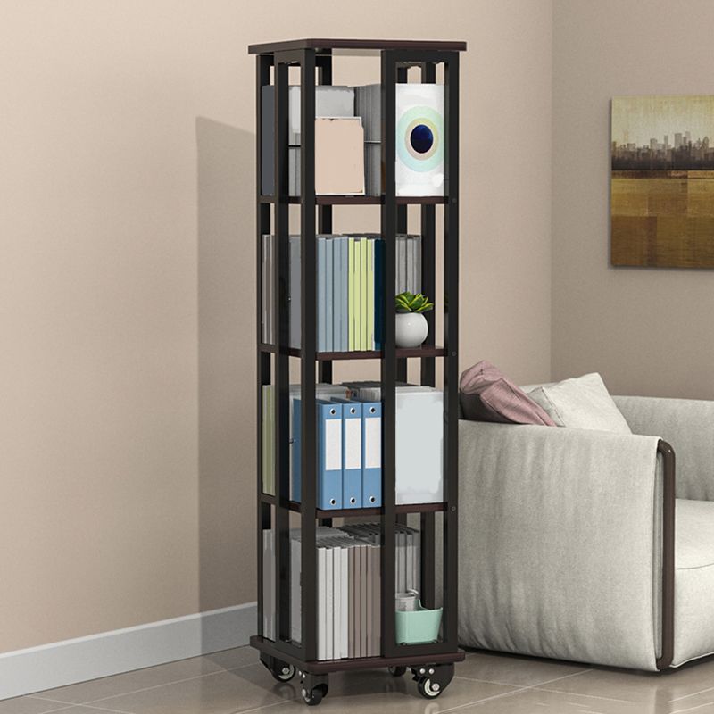 Contemporary Standard Shelf Metal Shelf Bookcase with Casters Clearhalo 'Bookcases' 'furn' 'furn_bookcases' 'Furniture' 'Office Furniture' 1200x1200_ce8c2e24-73a9-4116-afc2-44718e6aebfa