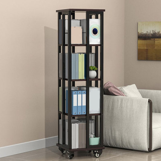 Contemporary Standard Shelf Metal Shelf Bookcase with Casters Clearhalo 'Bookcases' 'furn' 'furn_bookcases' 'Furniture' 'Office Furniture' 1200x1200_ce8c2e24-73a9-4116-afc2-44718e6aebfa