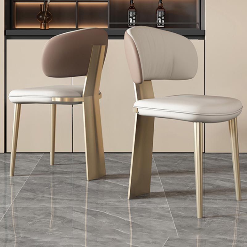 Nordic Glam Style Chair Dining Armless Chairs for Kitchen with Metal Legs Clearhalo 'Dining Chairs' 'Dining Tables & Seating' 'dining_chair' 'furn' 'furn_dining_chair' 'Furniture' 'Kitchen & Dining Furniture' 1200x1200_ce8c6548-ed2f-4b6c-8d80-0cf4cd549188