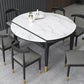 Contemporary Style 53'' Dining Table 4 Legs Dining Site Table with Drop-Leaf Clearhalo ' dining_table' 'Dining Tables & Seating' 'Dining Tables' 'furn' 'furn_dining_table' 'Furniture' 'furniture_dining_table' 'Kitchen & Dining Furniture' 'kitchen&dining_furn' 'kitchen' 'kitchen_dining_table' 1200x1200_ce8cd4db-2fd7-428e-bd45-0861a1455392