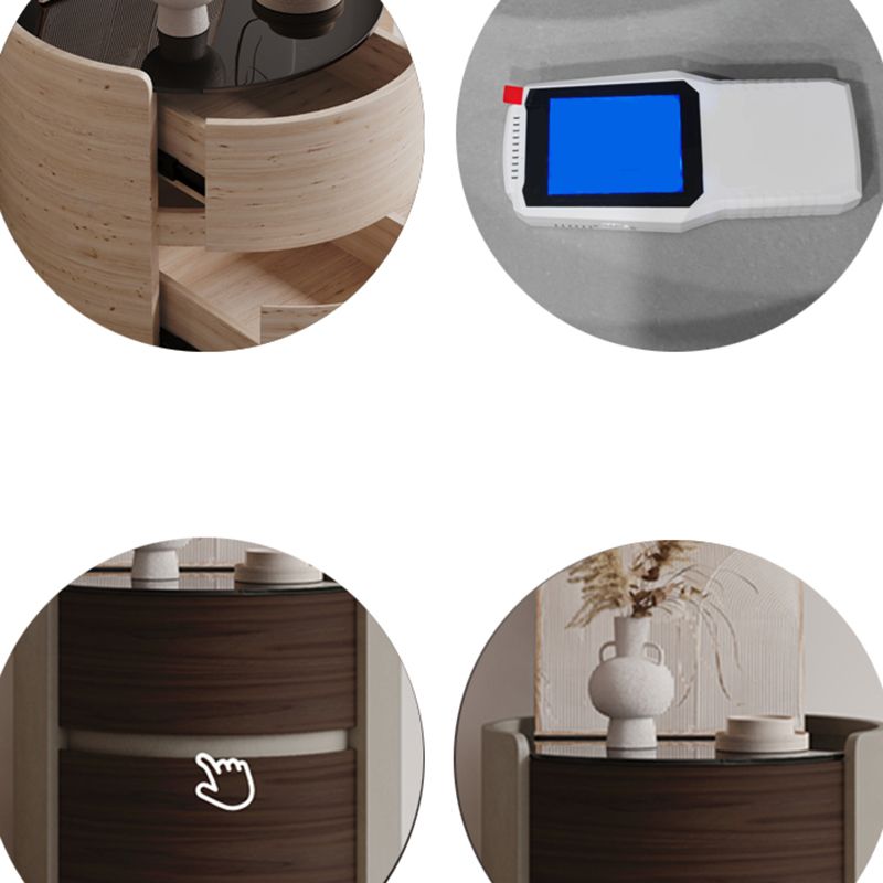 引き出し付きの現代的なベッドサイドキャビネットアンティーク仕上げナイトスタンド