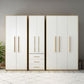 Contemporary White Storage Cabinet for Bedroom Manufactured Wood Hinged Door Cabinet