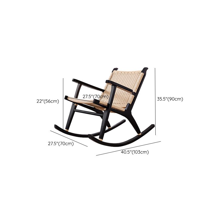 Modern Style Wood Base Rocking Chair Leisure Chaise Lazy Chair for Balcony Clearhalo 'Chairs & Seating' 'furn' 'furn_rocking_chairs' 'Furniture' 'Living Room Furniture' 'Rocking Chairs' 'rocking_chairs' 1200x1200_ce8da232-9b96-4e41-8f38-291fd420dc6d