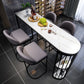 Stone Bar Dining Table ModernOval Bar Table with Sled for Dining Room Clearhalo 'Bar Furniture' 'Bar Tables' 'bar_tables' 'furn' 'furn_bar_tables' 'Furniture' 'furniture_bar_tables' 'Kitchen & Dining Furniture' 1200x1200_ce90a050-8884-4273-9a74-1a95fde74d39