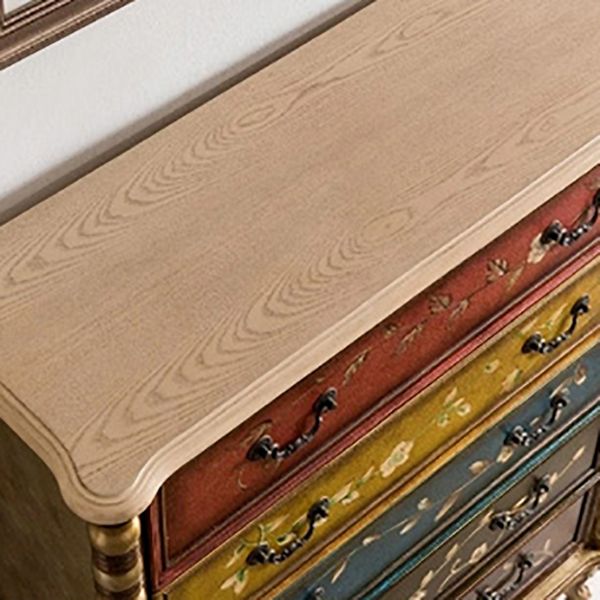 Traditionele opbergkist massief houten dressoir met 3/4/5 lades, 13,65 inch W