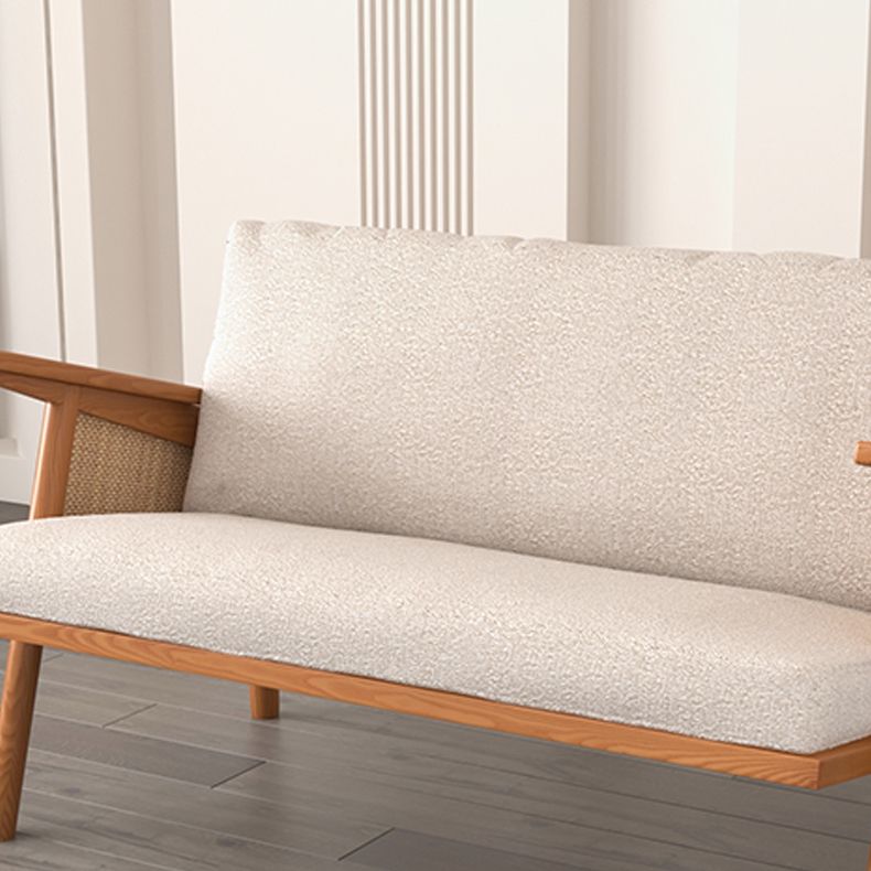 Divano soggiorno tropicale con schiena sciolta e braccio quadrato in lino