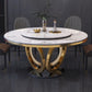 Metal Modern Round Indoor Table Sintered Stone Table for Kitchen and Dining Room Clearhalo ' dining_table' 'Dining Tables & Seating' 'Dining Tables' 'furn' 'furn_dining_table' 'Furniture' 'furniture_dining_table' 'Kitchen & Dining Furniture' 'kitchen&dining_furn' 'kitchen' 'kitchen_dining_table' 1200x1200_ce9223ea-7859-4bd9-9705-549212e2cf64