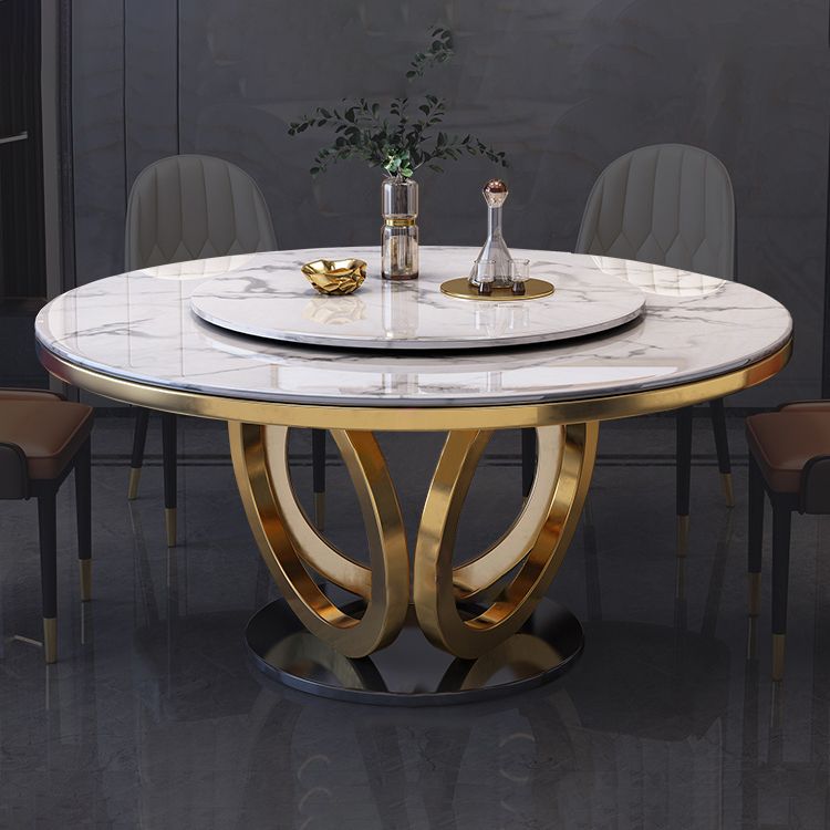 Metal Modern Round Indoor Table Sintered Stone Table for Kitchen and Dining Room Clearhalo ' dining_table' 'Dining Tables & Seating' 'Dining Tables' 'furn' 'furn_dining_table' 'Furniture' 'furniture_dining_table' 'Kitchen & Dining Furniture' 'kitchen&dining_furn' 'kitchen' 'kitchen_dining_table' 1200x1200_ce9223ea-7859-4bd9-9705-549212e2cf64