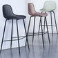 Contemporary Bucket Low Back Armless Bar Stools with Metal Base