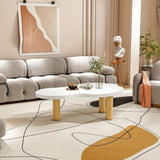 Legno moderno 3 gambe tavolo da cocktail in forma libera da caffè - bianco