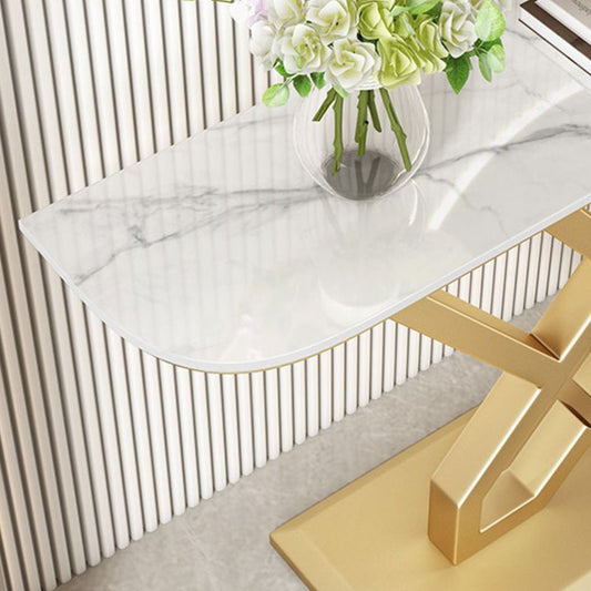 Glam Console Accent Table Antique Finish Console Table in Stone