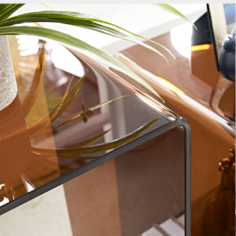 Mesa de esquina de vidrio moderna mesa de extremo redonda para sala de estar para sala de estar